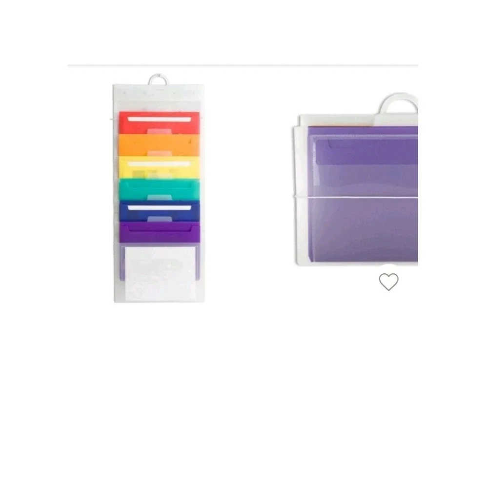 U Brands Cascading Wall Organizer Rainbow 6 Pocket Hanging File Folder 4366T